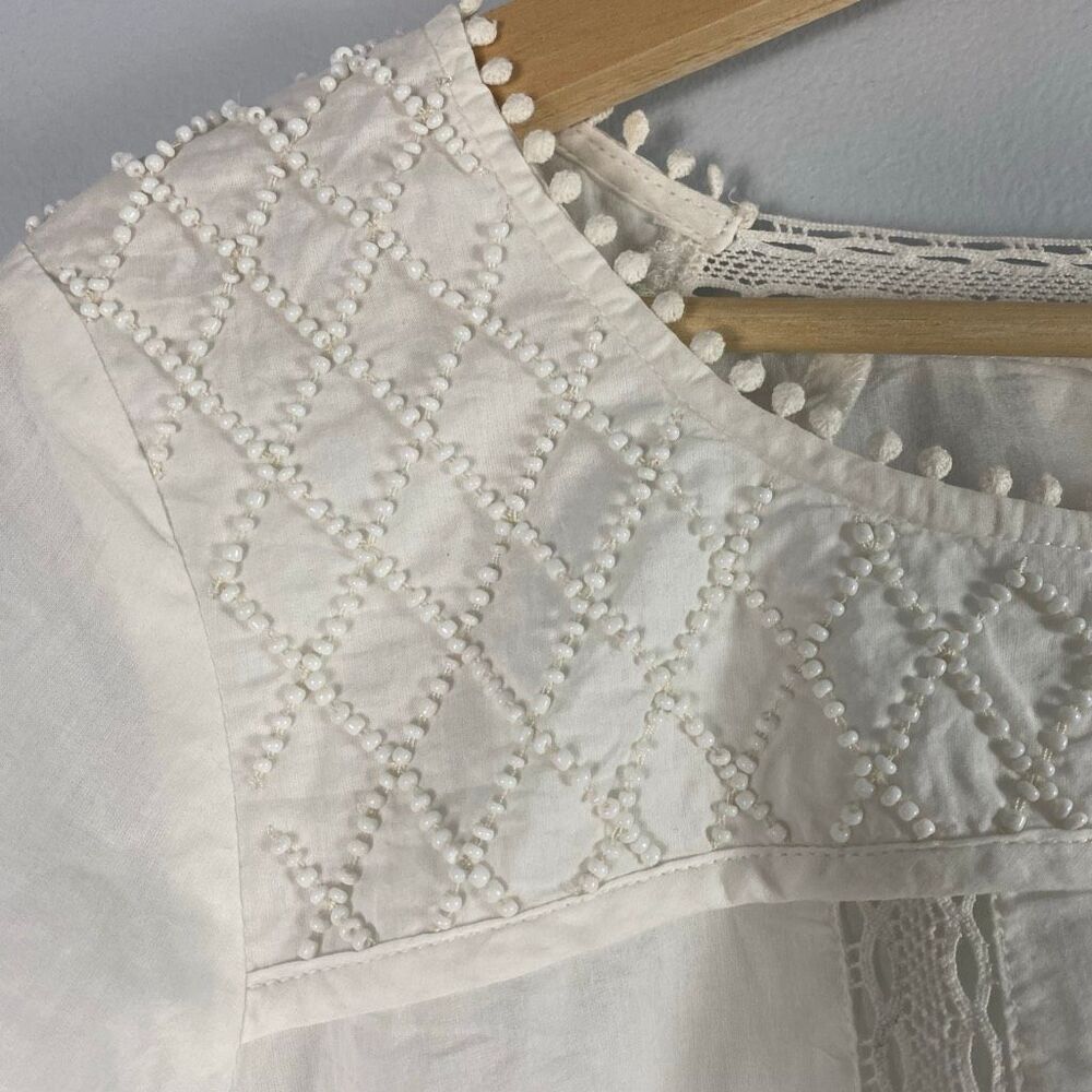 Free People 100% Cotton Embroidered Lace Peasant Blouse - Picture 3 of 9